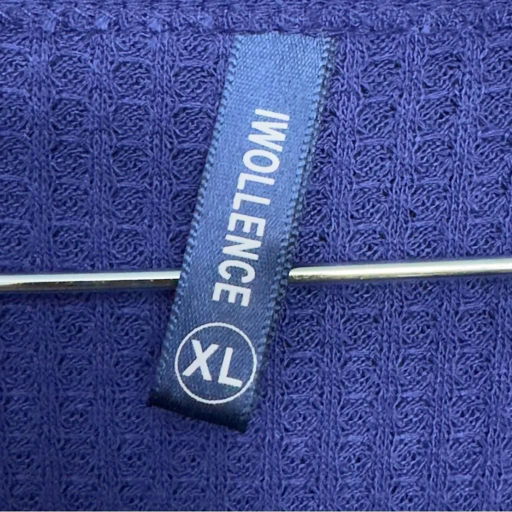 Iwollence Blue Button Front Tie Hem Cardigan Top Women’s XL - Picture 3 of 6